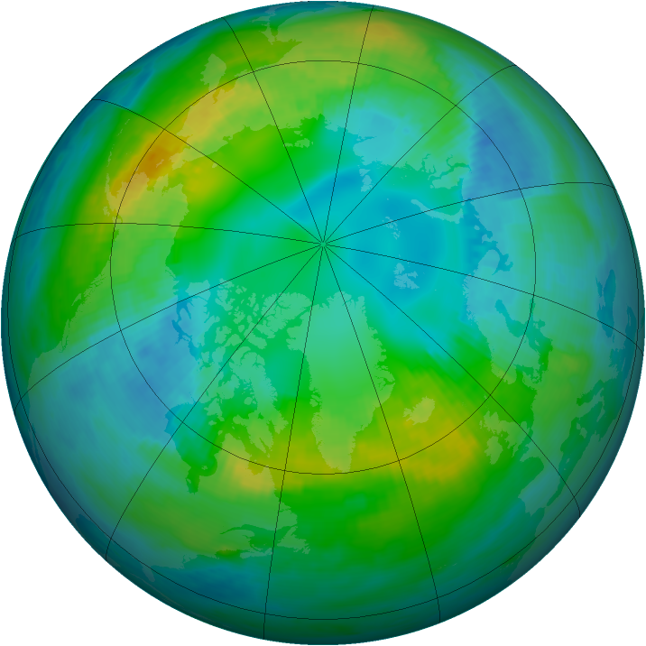 Arctic ozone map for 28 October 1981